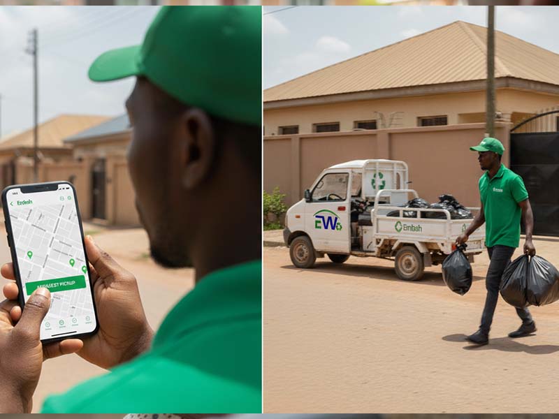 Customer requesting pickup on app while worker arrives promptly